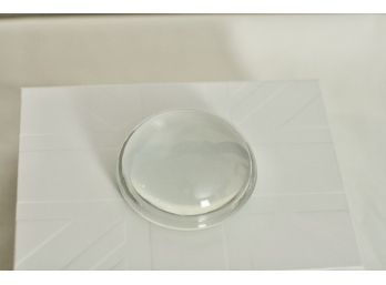 (#200) Clear Glass Magnifier  Paper Weight. 3' (w)