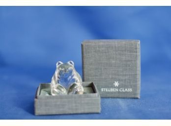 (#175) Steuben Crystal Hand Cooler With Original Box