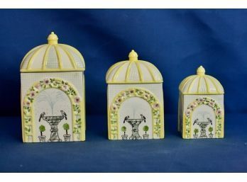 (#133)  Italian Canister Set - Hand Painted