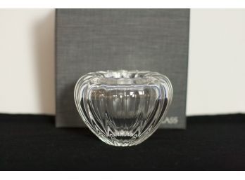 (#180)  Steuben Ribbed Vase With Original Box & Marked