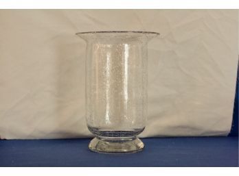 (#97) Large Party Lite Bubble Glass Hurricane  Or Vase  8 (W) X 11.25' (H)
