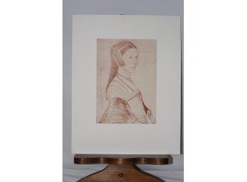 (#17) Holbein: Portrait Of A Lady Print Unframed In Matt