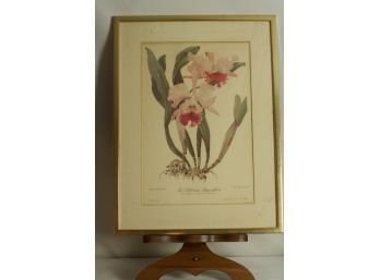 (#32) Orchid Print Audrey Avinoff In Slim Gold Frame