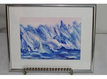 (#50) Small Modern Framed Abstract Painting