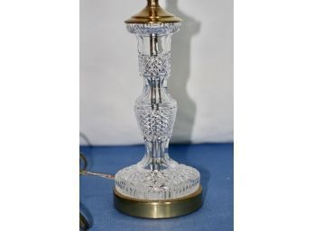 (#250)  (1)  Vintage Waterford Crystal Candle Stick Table Top Lamp/ Acid Stamped