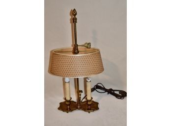 (#118) Vintage  Boule Brass Lamp With Paper Shade