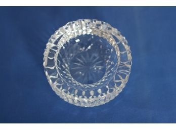 (#234) Waterford Brilliant Cut Crystal Ashtray With Faceted Cut/Acid Stamped