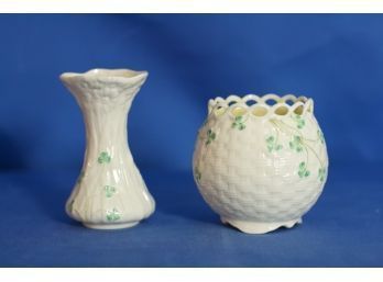(#167) 2 Pieces Of Irish Belleek Pottery