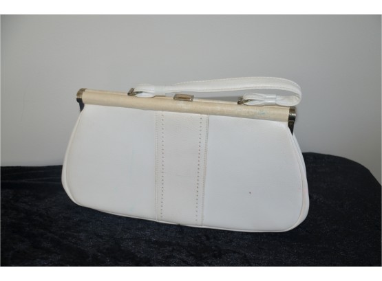 Vintage Off White Leather Handbag