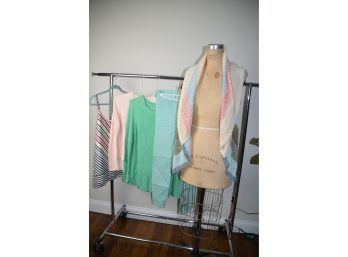 (#254) Cabi: Sweater, Jeans Size 6, Striped Tank Top, Banana Republic Sweater