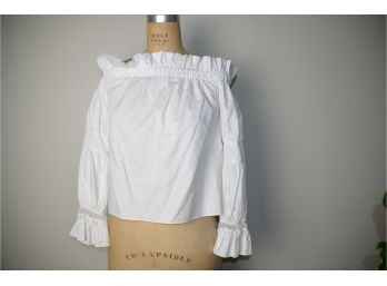 (#242) Alexis White Off Shoulder Shirt Size Small