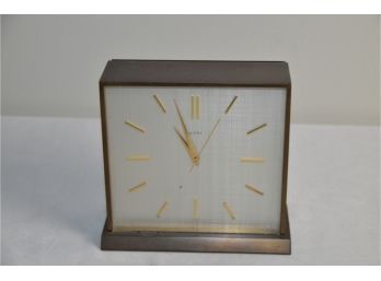 (#274) Mid Century Alfry Quartz Brass Mantle Clock