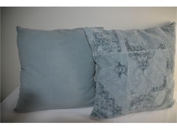 (#222) Bluish Gray Decorative Pillows Removable Poly Fill Pillows 22x22
