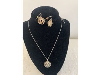 (#130) Costume Necklace And Earring Set
