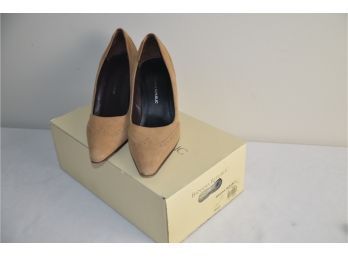 (#232) Vintage Camel Suede Banana Republic Size 6 Heel Shoe Seville Style In Orig. Box