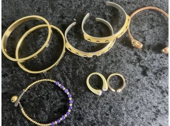 (#103) Assorted Costume Bracelets Knock Off Cartier And Rings