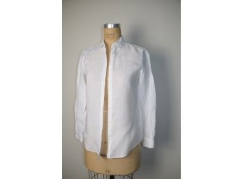 (#246) White Linen Alternative Classic Shirt By Hartford Size 1