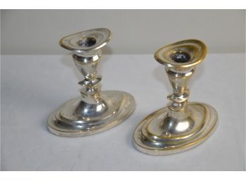 (#271) Silver-plate Candle Stick Holders Slight Ware