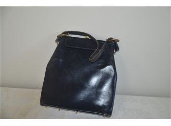 Vintage Black Leather Kessler Handbag