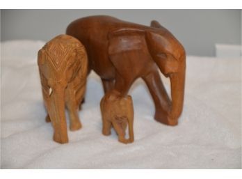 Hand Carved Wooden Elephants