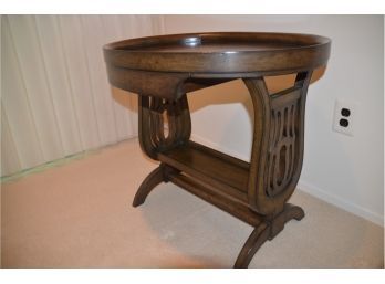 Antique Walnut End Accent Table Tray With Draw