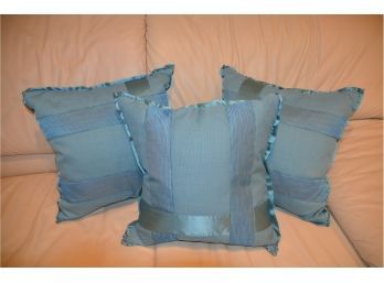 High Quality 3 Turquoise White Goose Down Pillow Insert Zippered 16x16