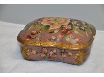 Ceramic Hand Painted Floral Decorative Home Accessory Box