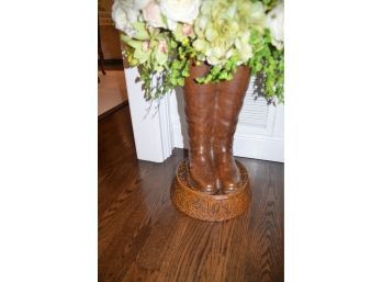 Floor Standing Metal Umbrella Stand 22'H With Decorative Floral Arrangement (can Be Removed)