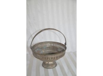(#109) Silver Plate Bowl With Handle