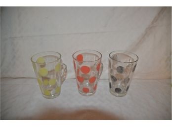 Vintage Pyrex Pot-a-dot Hot/Cold Glasses (3)