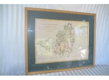 (#42) Framed And Matted MAP OF ST. MARTIN Artist Cartographer  - From A Gallery In St. Martin 27x21.75
