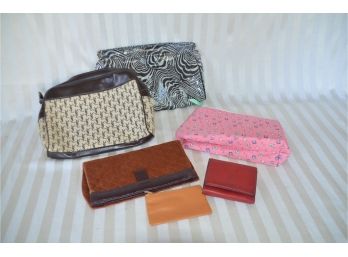 (#30) Assorted Lot Of Make-up Travel Bags, Vineyard Vine, Small Wallets,
