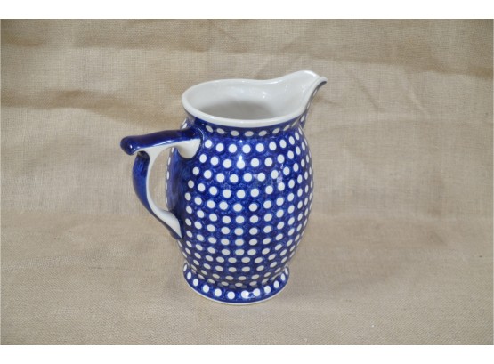(#16) Blue And White Handmade Pottery Ceramic Pitcher