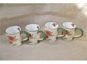 (#23) Coffee Ceramic Mugs Poppy Design (4)