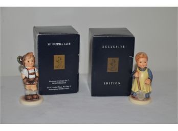 (#178) Hummel Goebel Figurines (2): HUM 630 'FOR KEEPS' #102 - HUM 727 'GARDEN TREASURES' #1222
