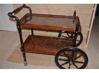 (#79) Vintage Refurbished Tea Cart On Wheels