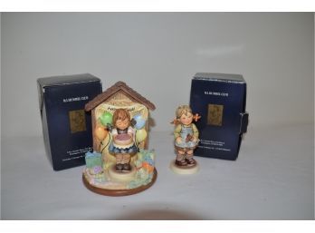 (#147) Hummel Figurines:  HUM 541 SWEET AS CAN BE #143 With Resin Stand - HUM 548 FLOWER GIRL #212 - With Box