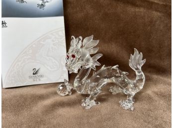 (#102A) Swarovski THE DRAGON 1997 With Display Stand Annual Edition Fabulous Creatures