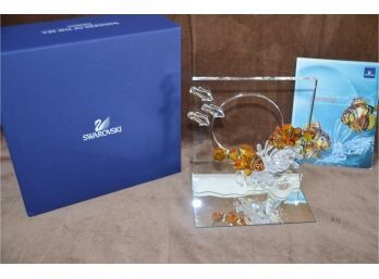(#109) Swarovski Crystal WONDERS OF THE SEA HARMONY Clear Picture Frame Colorful Crystal Fish