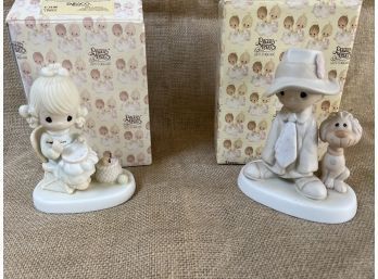 (#88) Precious Moments Figurines MOTHER SEW DEAR (E3106) And TO A SPECIAL DAD (E-5212) With Boxes
