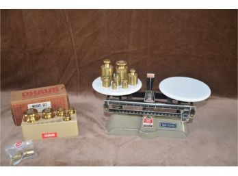 (#57) Ohaus Harvard Trip Balance 5 Lb Scale With Extra Set Of Weights