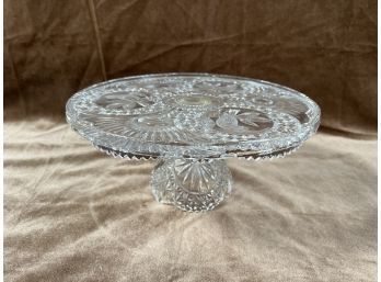 (#51) Crystal Glass Pedestal Cake Platter Or Flip It For Shrimp Cocktail