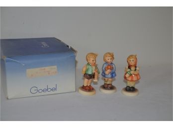 (#180) Hummel Goebel Figurines HUM 239 CHILDREN TRIO SET (Girl With Doll, Girl With Nosegay, Boy With Horse)