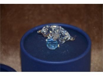 (#122) Swarovski Crystal Mini 1.5' Playful KITTEN LYING With Box #0631857