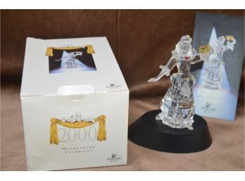 (#104) Swarovski Crystal Masquerade Columbine 2000 Art Figurine With Stage Stand And Box
