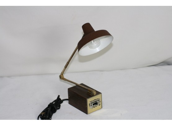 (#201)Vintage Tensor Desk Lamp Mid Century Model#6975 Adjustable Height /brown Shade /faux Wood Grain
