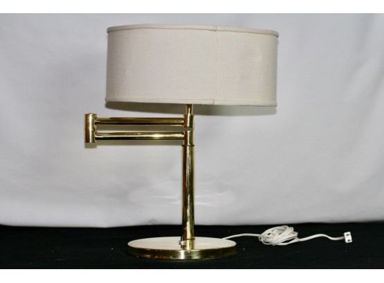(#167)  1960's   Mid Century Modern Brass  Walter Von Nessen Style Table Or Desk Lamp - Heavy