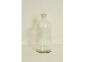 (#62)  Antique Apothecary Chemist Bottle With Glass Stopper  Stamped On Bottom - Clean/ Odorless