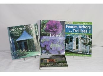 (#210)  Lot Of Garden Books & Outdoor Sheds  2 Paperback & 2 Hard Copies