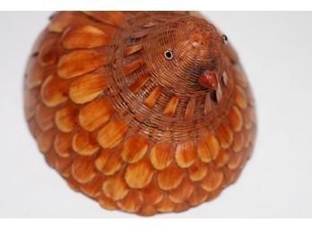 (#146) Vintage Shanghai China - Hand Crafted Hen / Chicken Basket